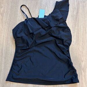 One shoulder tankini